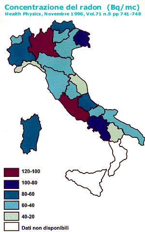 concentrazione regionale del radon